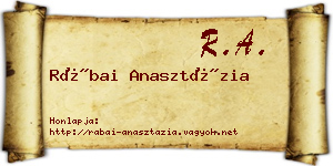 Rábai Anasztázia névjegykártya
